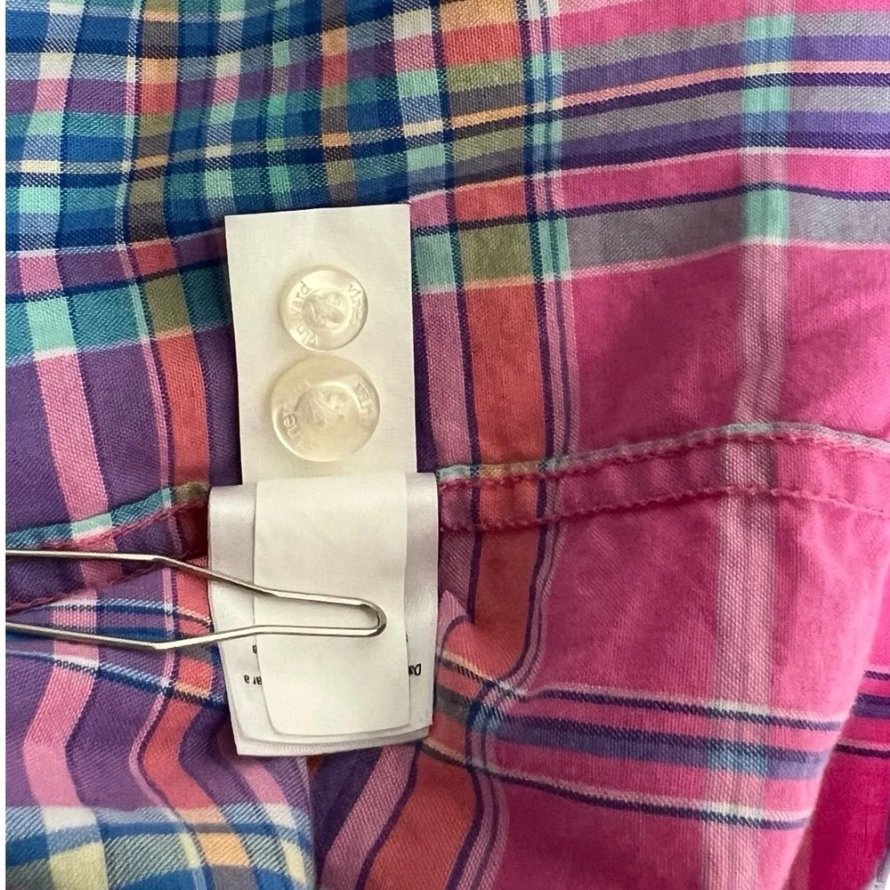 Vineyard Vines Mens XXL Slim Fit Murray Shirt Pink Blue Plaid Cotton 1W1997